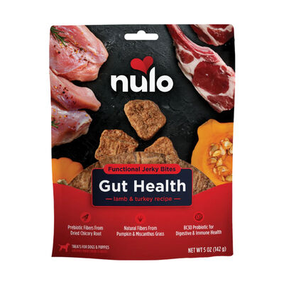Nulo Functional Gut Health Lamb & Turkey Grain-Free Dog Jerky Treats, 5-oz