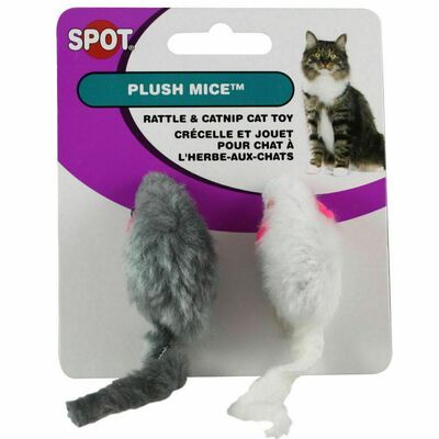 2-Pack Smooth Plush Mice Cat Toy
