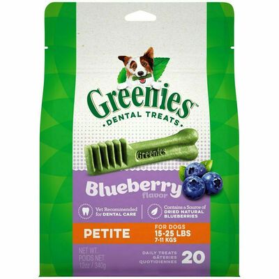 Greenies - Flavors Dog Petite Adult Oral Care Blueberry Chew 12-oz