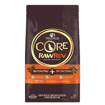 Wellness Core Rawrev Natural Grain Free Dry Dog Food, Original Turkey & Chicken With Freeze Dried Turkey