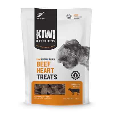 Kiwi Kitchens Raw Freeze Dried Beef Hearts Dog Treats, 7.9-oz