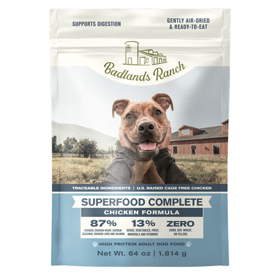 Badlands Ranch Air- Dried Grain- Free Superfood Complete Chicken Formula, 64-oz