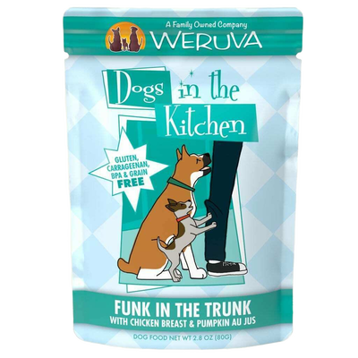 Weruva Dogs In The Kitchen, Funk In The Trunk With Chicken Breast & Pumpkin Au Jus Dog Food, 2.8-oz Pouch