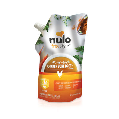 Nulo FreeStyle Dog Cat Chicken Bone Broth Pouch, 20-oz