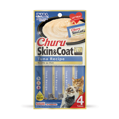 Churu Skin & Coat Tuna Flavor Cat Treats, 4-pk