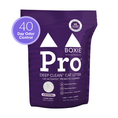 Boxie Pro Self-Cleaning Probiotic 40 Day Odor Control Non-Clumping Crystal Cat Litter, 6-lb