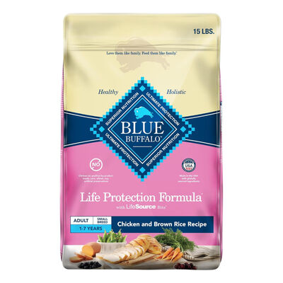 Blue Buffalo Life Protection Formula Small Breed Chicken & Brown Rice Recipe Adult Dry Dog Food, 15-lb