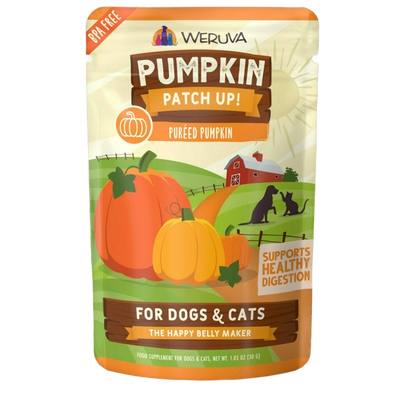 Weruva Pum Packin Patch Up!, Pum Packin Puree Pet Food Supplement For Dogs & Cats, 2.80-oz Pouch