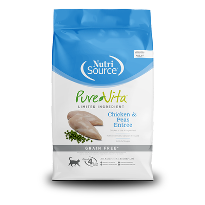 PureVita Grain Free Chicken & Peas Entrée Cat Dry Food, 4-lb