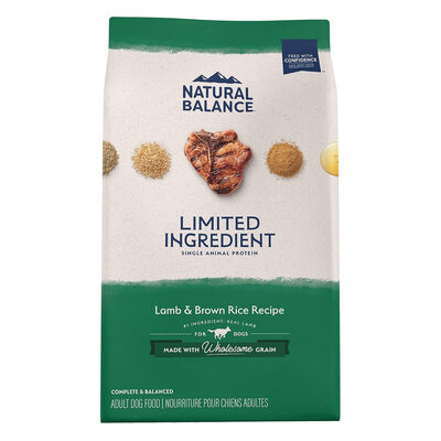 Natural Balance Limited Ingredient Lamb & Brown Rice Recipe Dog Dry Food Bag, 12-lb