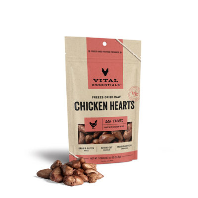 Vital Essentials Freeze-Dried Chicken Hearts Dog Treat, 1.9-oz