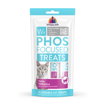 Weruva Wx Phos Focused Tuna Formula Grain-Free Lickable Cat Treats, Pack of 5, 0.5-oz