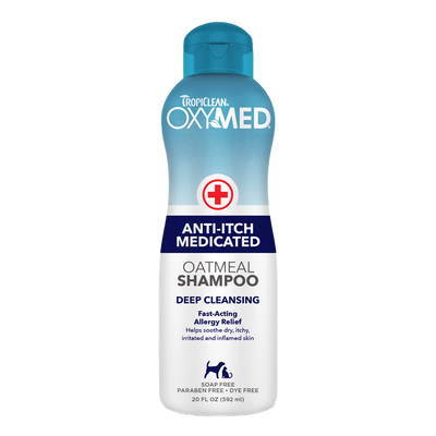 TropiClean OxyMed Medicated Anti-Itch Shampoo for Pets, 20oz