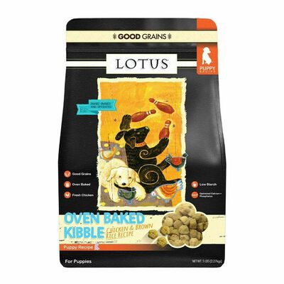 Lotus Good Grains Chicken Puppy Recipe Oven-Baked Dry Dog Food, 5-lb