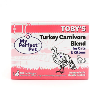 FROZEN My Perfect Pet Toby’s Turkey Carnivore Blend Gently Cooked Cat and Kitten Food (12-pack), 3-lb