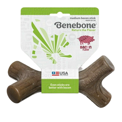 Benebone Bacon Stick Real Bacon Durable Dog Chew Toy, Made In USA