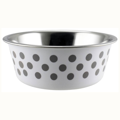 Indipets White Polka Dot Small Buster Bowl, 14-oz