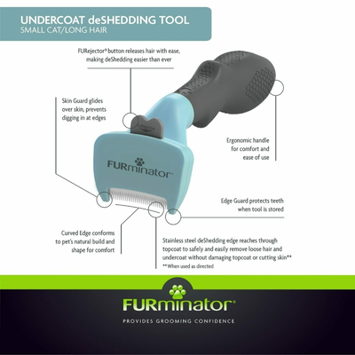 Furminator Long Hair Deshedding Tool For Cats (Small)