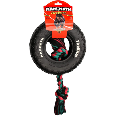 Mammoth TireBiter II with Rope Large  Dog Toy, 6-in