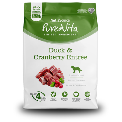 PureVita Duck & Cranberry Entr&eacute;e Dog Dry Food, 25-lbs