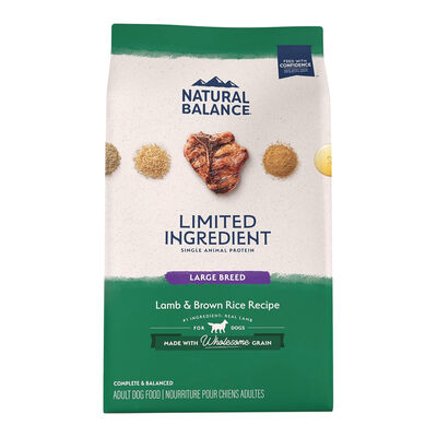 Natural Balance Limited Ingredient Lamb & Brown Rice Large Breed Recipe Dog Dry Food Bag, 26-lb