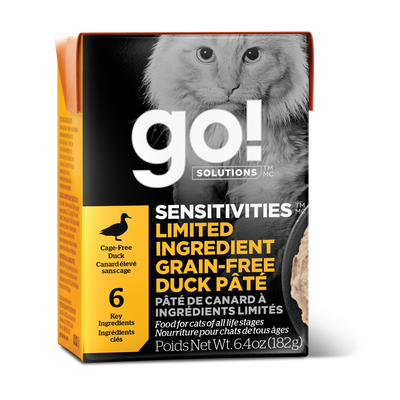 GO! SENSITIVITIES Limited Ingredient Grain Free Duck Pâté for cats 6.4oz