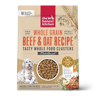 The Honest Kitchen Whole Grain Beef & Oat Whole Food Clusters Dry Dog Food, 5-lb