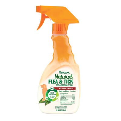 TropiClean Natural Flea & Tick Dog & Bedding Spray, 16-oz