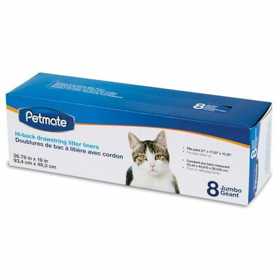 Petmate Liner Hi Back Drawstring 8 Count Jumbo