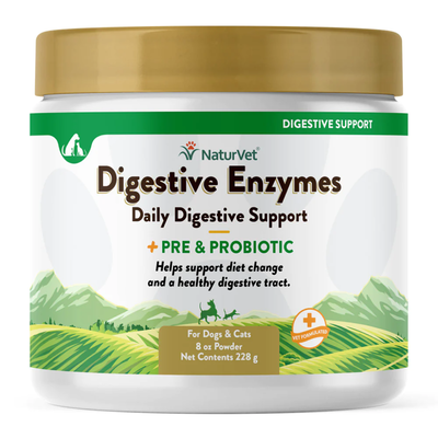 Naturvet Digestive Enzymes Plus Pre & Probiotics Supplement For Dogs And Cats, Powder, Made In The USA