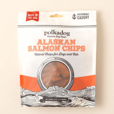 Polkadog Alaskan Salmon Chips for Dogs & Cats Treat Bag, 4-oz