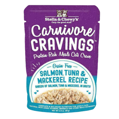 Stella & Chewy's Cat Carnivore Cravings, Salmon, Tuna & Mackerel Recipe, 2.8-oz