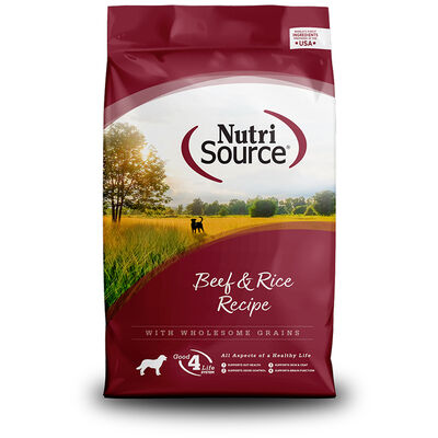 NutriSource Beef & Rice Recipe Dry Dog Food, 12-lbs