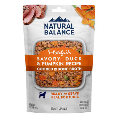 Natural Balance Platefulls Savory Duck & Pumpkin Recipe  Wet Dog Food, 9-oz