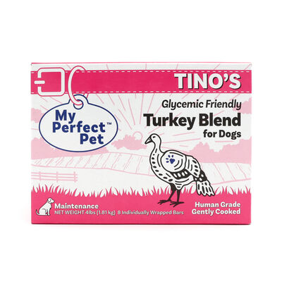 FROZEN My Perfect Pet Tino's Turkey - Glycemic Support Gently Cooked Dog Food (8-pack), 4-lb