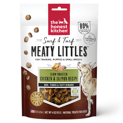 The Honest Kitchen Surf & Turf Meaty Littles: Chicken & Salmon Recipe, 4-oz Bag