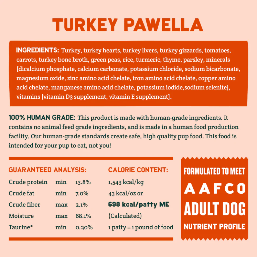 FROZEN A Pup Above Turkey Pawella (Gently Cooked), 3-lb image number null
