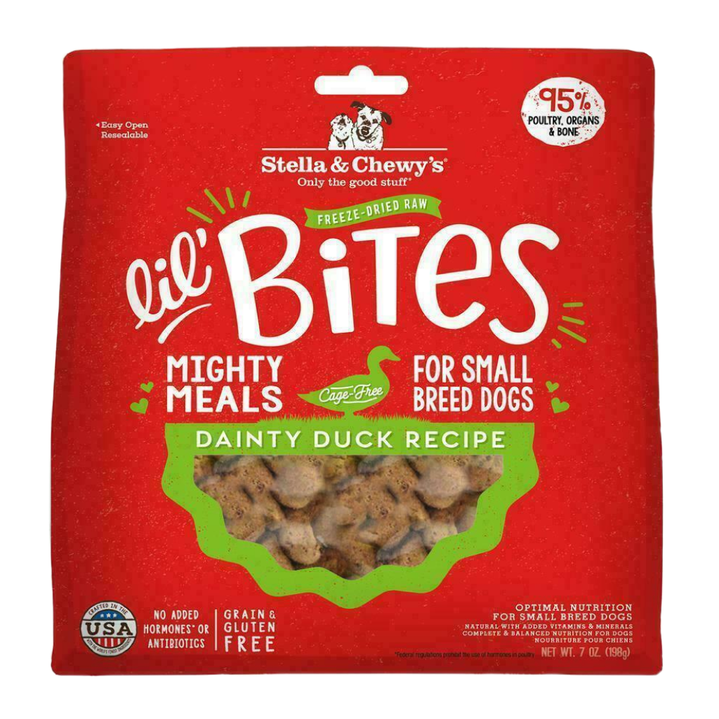 Stella & Chewy's Dog Freeze-Dried Raw, Lil' Bites For Small Breeds, Dainty Duck Recipe, 7-oz image number null