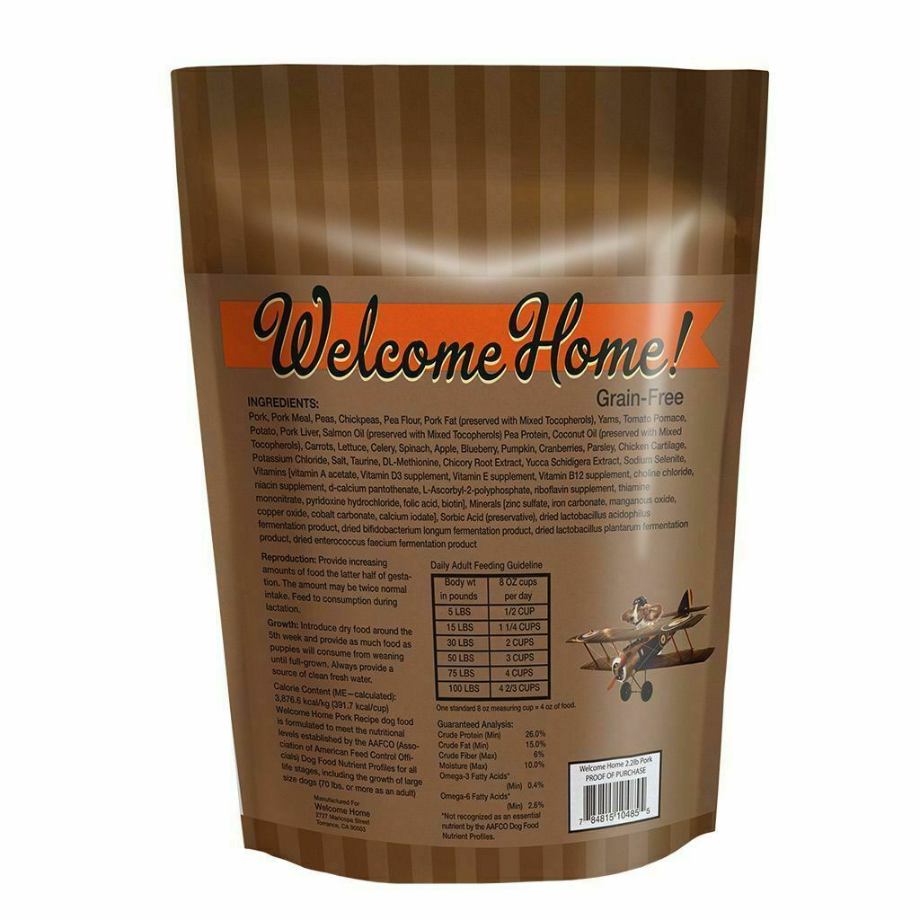 Welcome Home Dry Dog Food Grain Free Pork Recipe 2.2-lb image number null