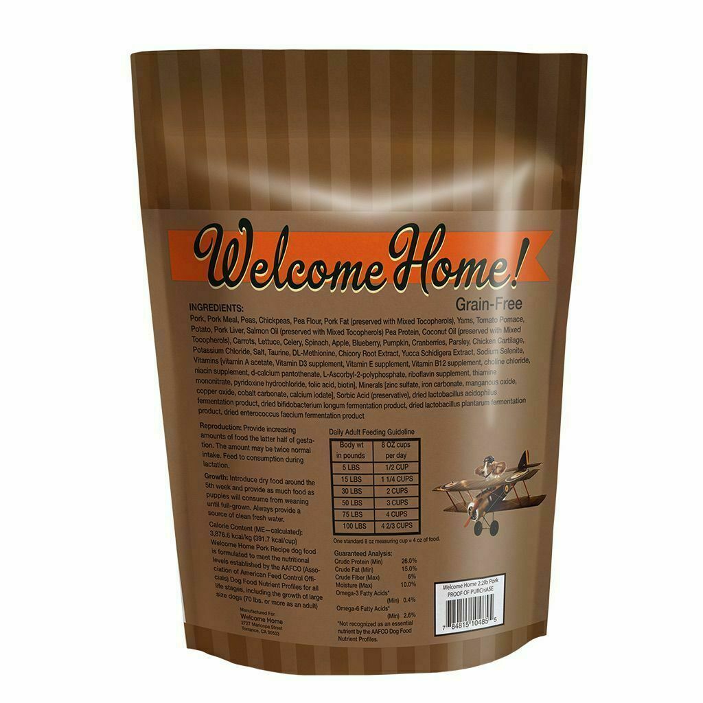 Welcome Home Dry Dog Food Grain Free Pork Recipe, 2.2-lb image number null