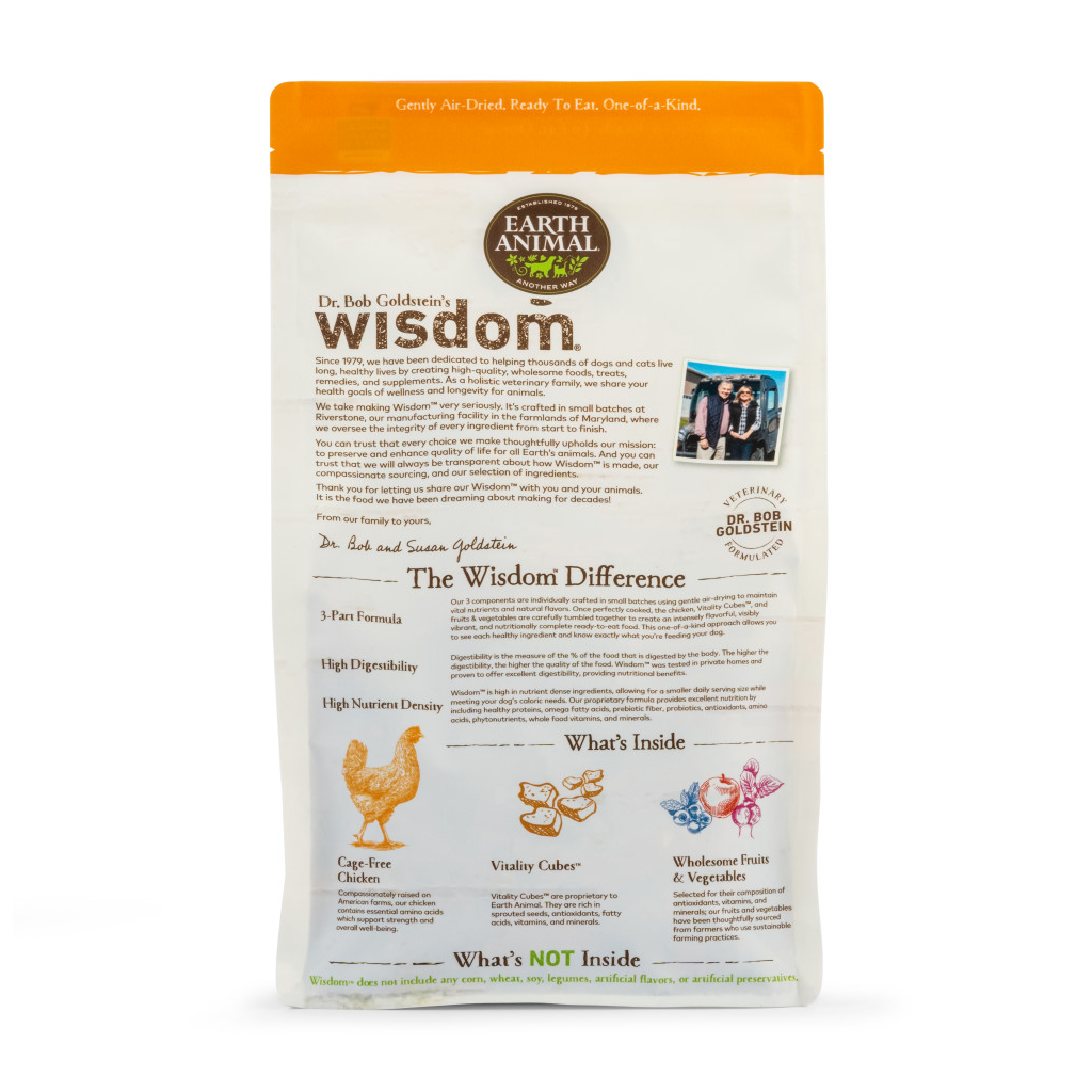 Earth Animal Wisdom Chicken Air-Dried Dog Food, 3-lb Bag image number null