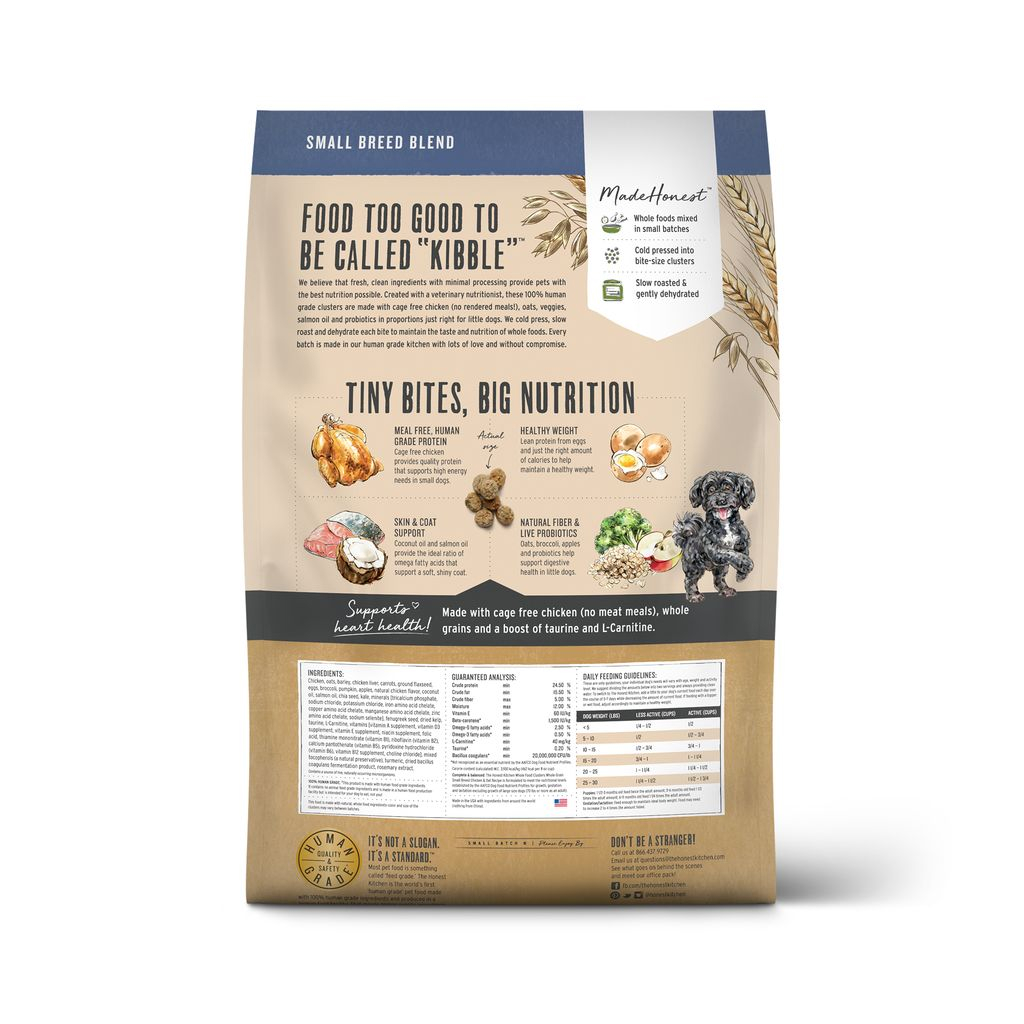 The Honest Kitchen Whole Grain Chicken Whole Food Clusters for Small Breed Dry Dog Food, 10-lb image number null