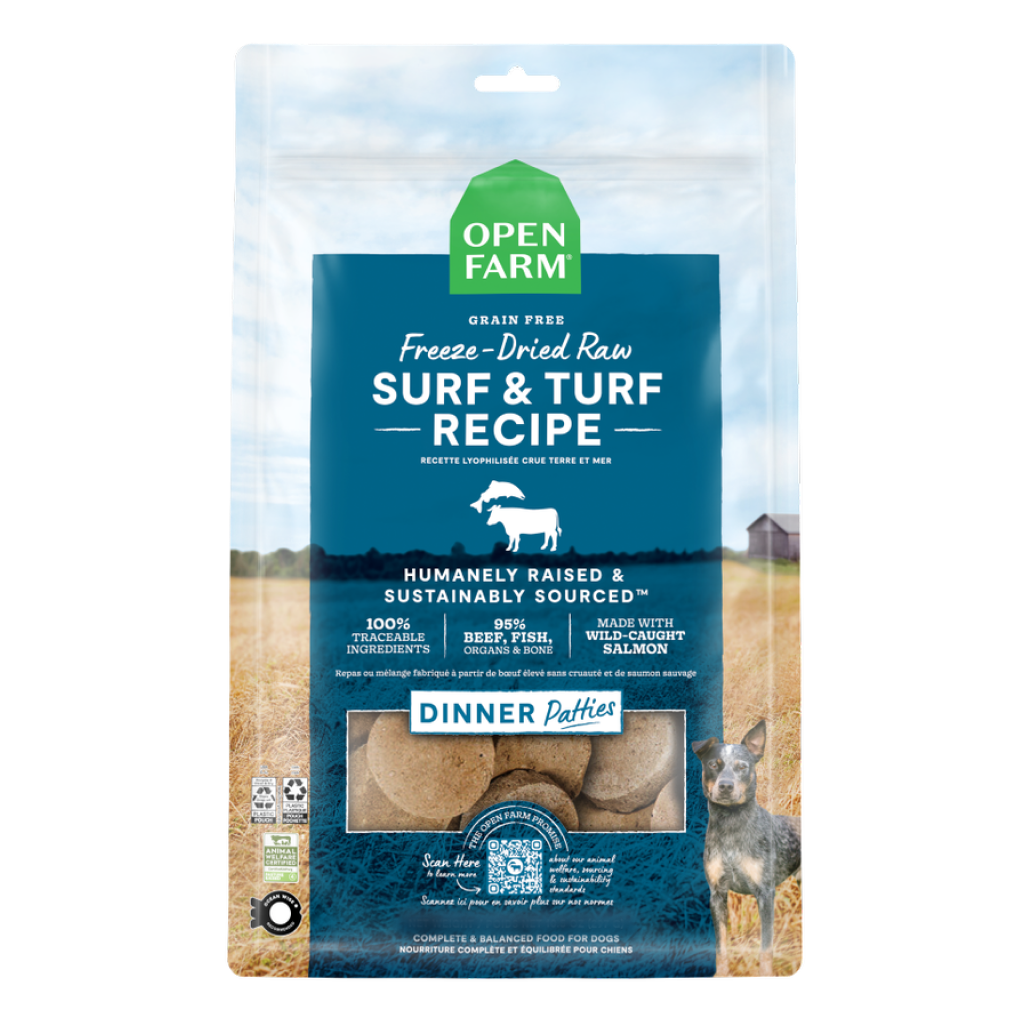 Open Farm Freeze-Dried Raw Patties Surf & Turf Recipe Dog Food, 10.5-oz image number null