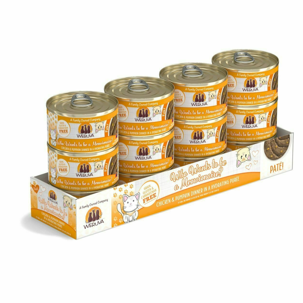 Weruva Classic Cat Pate, Who Want To Be A Meowinaire? With Chicken & Pumpkin, 3-oz Can image number null