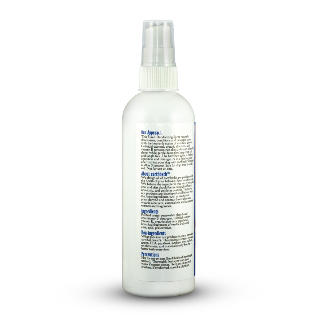 3-In-1 Deodorizing Spritz, Vanilla Almond Scent With Skin & Coat Conditioners, 8-oz Pump Spray image number null