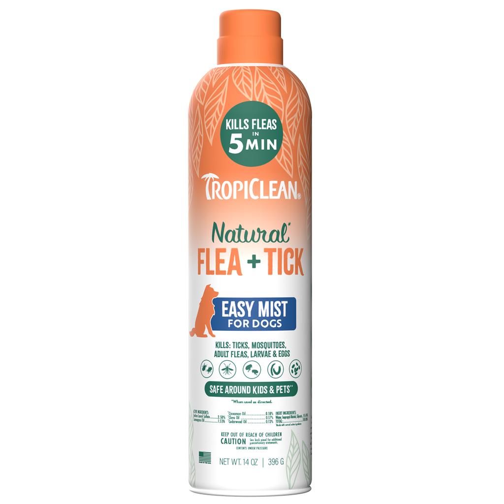 TropiClean Natural* Flea + Tick Dog + Home Easy Mist Spray, 14oz image number null