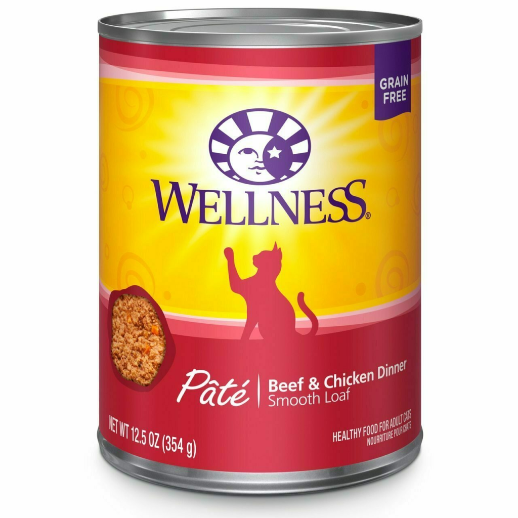 Wellness Complete Health Natural Grain Free Wet Canned Cat Food, Beef & Chicken image number null