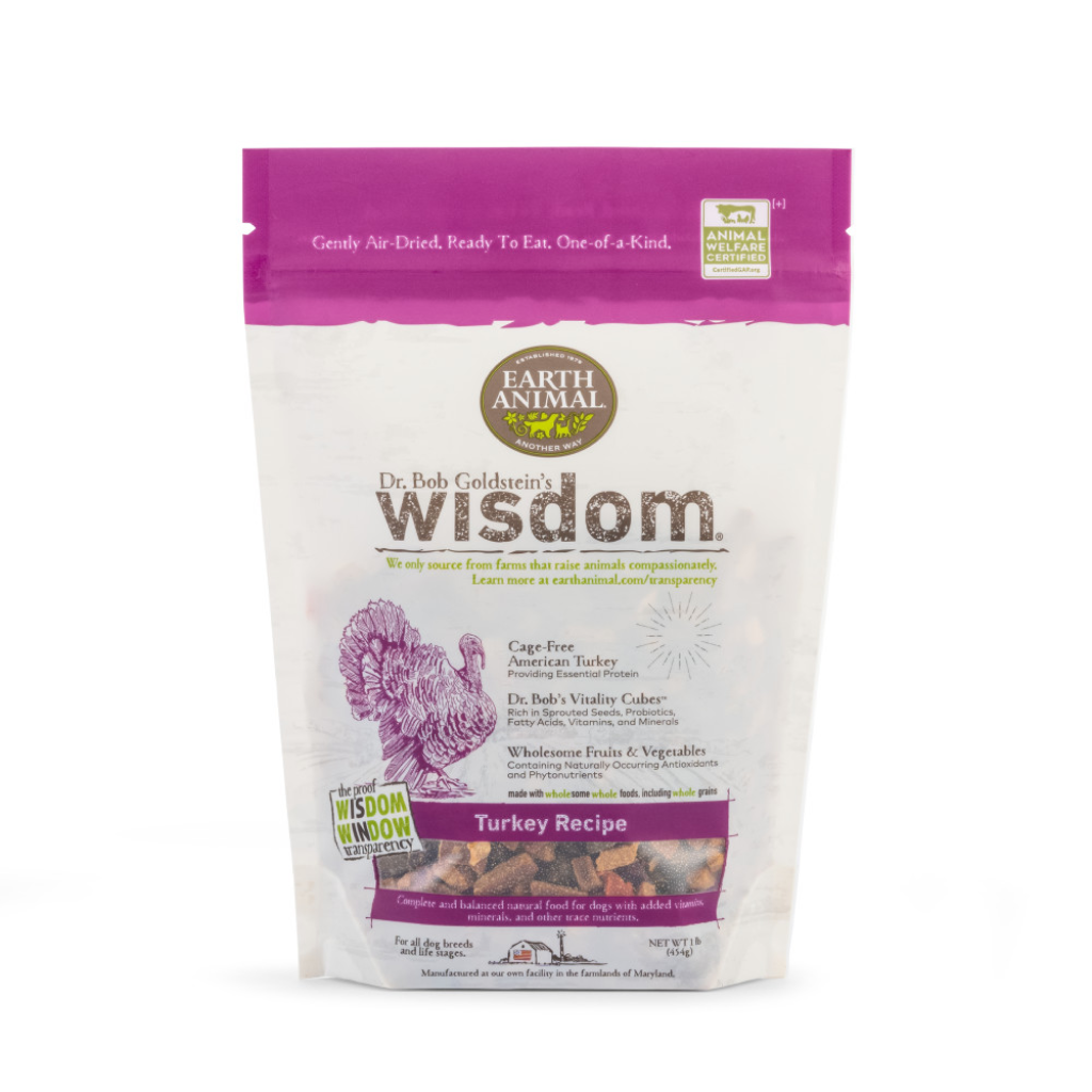 Earth Animal Wisdom Turkey Air-Dried Dog Food, 1-lb Bag image number null