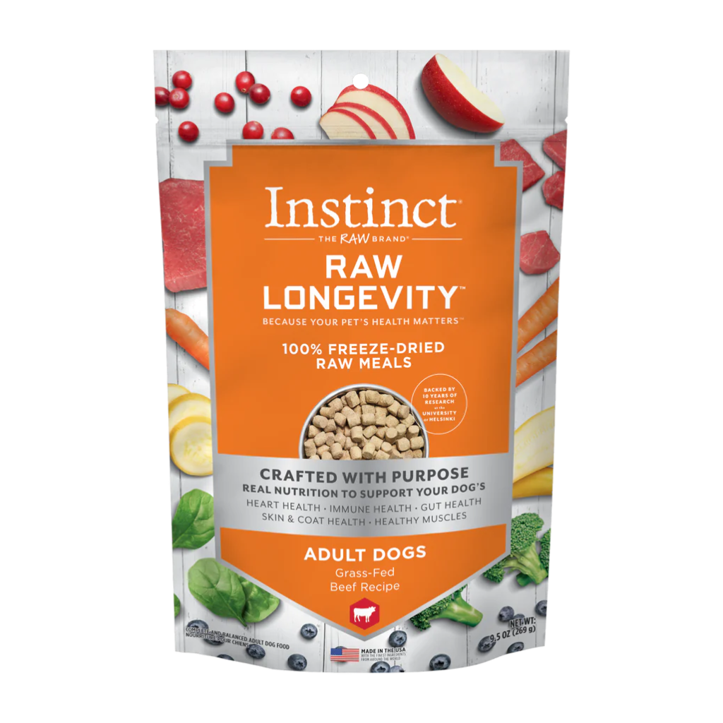 Instinct Freeze-Dried Raw Longevity Adult Beef Bites Dog Food, 9.5-oz image number null