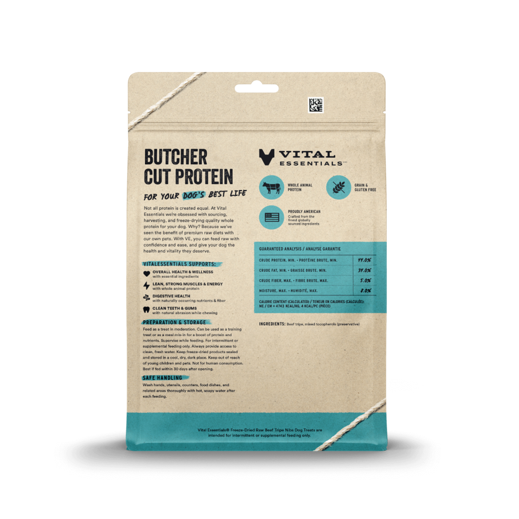 Vital Essentials Freeze-Dried Beef Tripe Nibs Dog Treat, 14-oz image number null